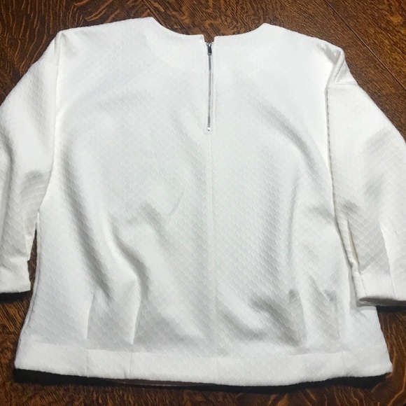 Banana Republic Texture Quilted Couture Sweatshirt Women's Large EUC Ivory Cream - Picture 4 of 12